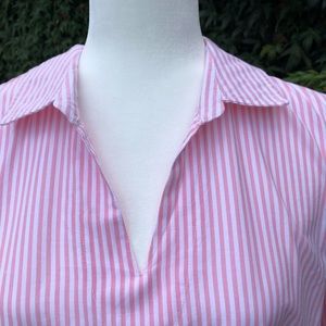 CUPIO Long Sleeve Tunic Pink & White Large